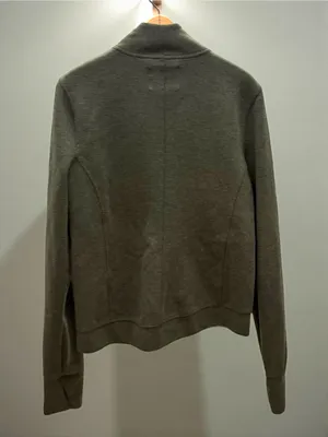 Victoria Sport Olive Green Full Zip Mock Neck Track Jacket with Thumbholes Large thumbnail 2