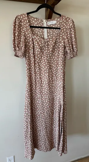 Midi length flowy, classy, print dress thumbnail 1
