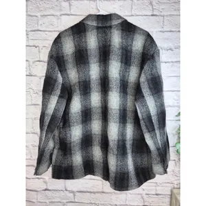 NWT Madewell Oversized Dorset Blazer Jacket Buffalo Check Plaid Boiled Wool XL thumbnail 9
