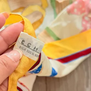 ECHO Vintage 100% Silk Made in Japan Scarf Summer Italian European‎ thumbnail 3