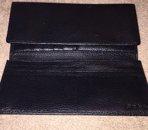 Black faux leather wallet. thumbnail 4