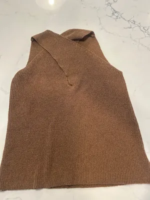 Commence Halter Cross-Over Collar Tank Top size small thumbnail 3