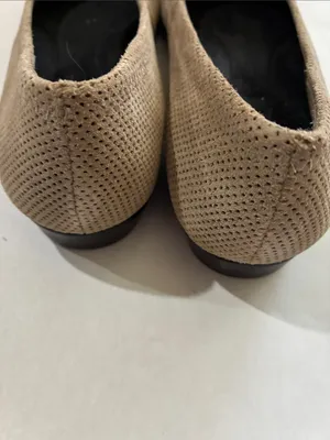 AEROSOLES Beige Perforated Ballet Flats with Black Toe thumbnail 3