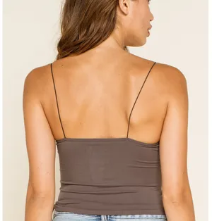 Free People Gray Cropped Tank Top thumbnail 3