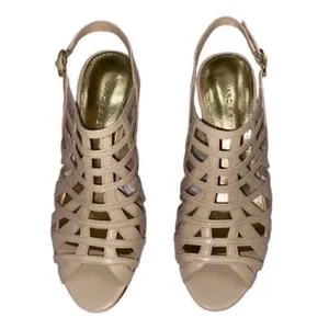 Marc Fisher Cream Leather Sandals (7.5M) thumbnail 9