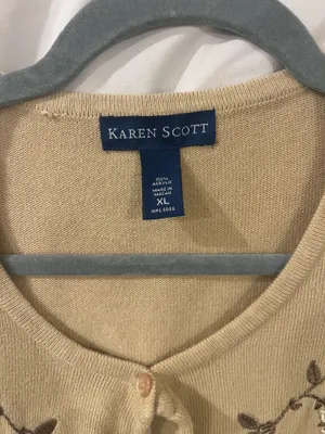 Karen Scott Embroidered Cardigan XL thumbnail 2