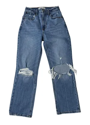Abercrombie Jeans Ankle Straight Ultra High Rise Distressed Denim 26 2S thumbnail 1