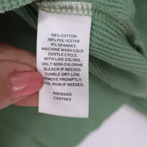 BP Top Womens S Henley Cropped Sage Green Waffle Knit Thermal Long Sleeve thumbnail 3