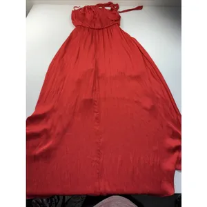 White House Black Market ‎ Paradise Red Hi-Low Blouson Halter Dress Sz: 0 thumbnail 9