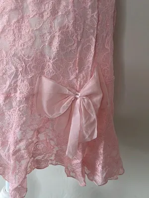 Pink Lace Coquette Slip Size L thumbnail 4