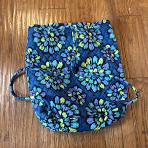 Vera Bradley blue green floral quilted backpack thumbnail 6
