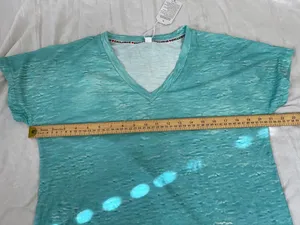 V-Neck Ombre Beach Maxi Cover-Up in Turquoise and Peach thumbnail 6