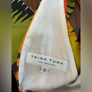 Trina Turk Halter Dress 2 Colorful Tropical Print Bodycon Cocktail Resort thumbnail 2