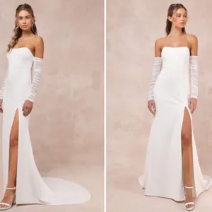 LULUS Bridal Wedding Sophisticated Elegant Corset Off the Shoulder Mermaid Gown thumbnail 3