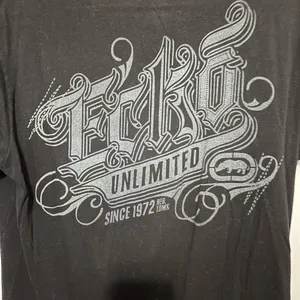 Ecko vintage black shirt with logo in white on front and back size small thumbnail 4