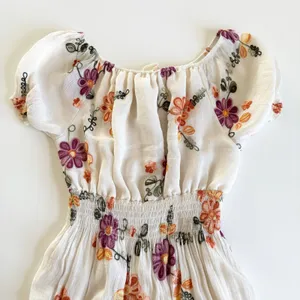 Anthropologie Kindred Ivory Floral Embroidered Cottage Maxi Dress Petite Small thumbnail 8