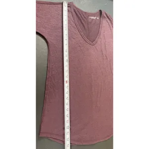Abercrombie Fitch Soft A&F Cozy Plum V Neck Long Sleeve Tee Relaxed Top M thumbnail 8