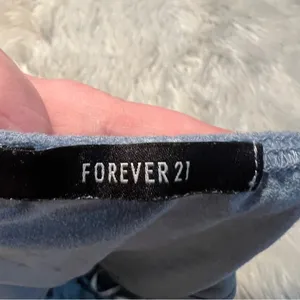 Forever‎ 21 Women's Size Small Bodysuit Mock Neck Faux Suede Light Blue Gray thumbnail 9