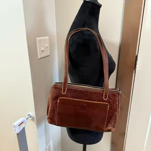 Ellington Dark Brown Leather Shoulder Purse Bag Zip Top Neutral Natural‎ Minimal thumbnail 7