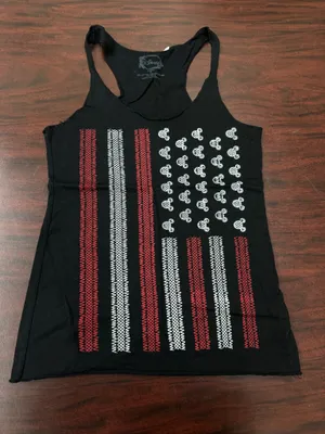 Disney Mickey Mouse American Flag Racerback Black Tank Top Size Small thumbnail 1