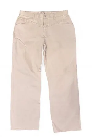 Abercrombie Curve Love 90s Relaxed Jean 33/16R Cream Faux Leather NWT thumbnail 1