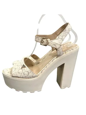Vintage Guess 90s Y2k Chunky Platform Heels Size 10 thumbnail 3