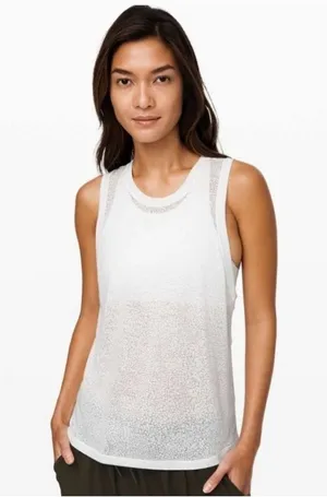 Lululemon Womens Tall Tank White Size 6 Women's Activewear Workout Exercise Run thumbnail 1