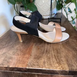 Pelle‎ Moda Womens Black/Brown Open Toe Open Kitten Heel Stretchy Straps Size 7 thumbnail 5