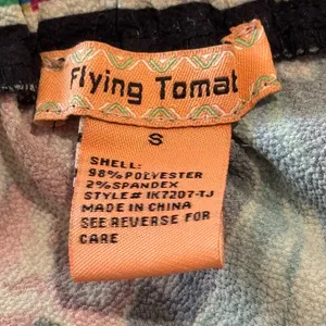 Flying Tomato Floral High Low Ruffle Maxi Skirt Black Multicolor Small thumbnail 4