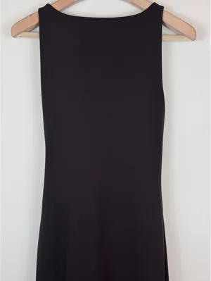 Lauren Ralph Lauren Chocolate Brown Draped Tie Side Asymmetrical Midi Dress M thumbnail 7