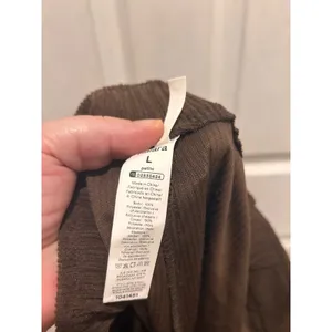 Halara Brown Corduroy Straight Leg Pants Petite Large High Rise Elastic Back thumbnail 7