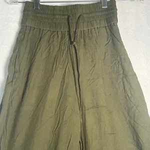 Melrose and Market Olive Green Wide Leg Pants Elastic Waist‎ Drawstring XS thumbnail 9