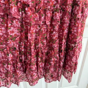 Sachin & Babi Ronnie Long Sleeve VNeck Ruffle Printed Midi Dress Size 4 Pink NWT thumbnail 7