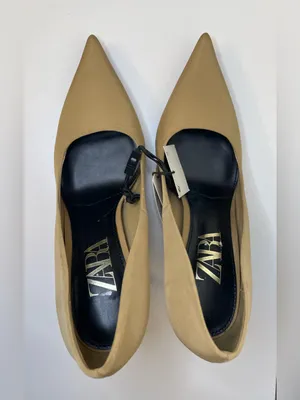 Zara NWT‎ Women’s Pointed Toe High Heels Pumps in Light Tan Size 7.5 thumbnail 7