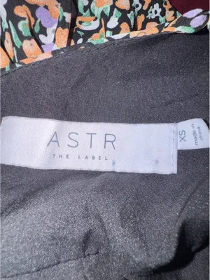 ASTR The Label Black-Orange Floral Ruched Midi Dress XS thumbnail 4