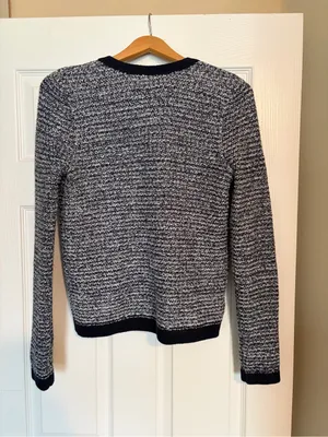 NWT LOFT Bouclé Cardigan Sweater Small Open Front Soft Classic Z16 thumbnail 3
