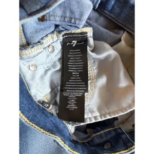7 For All Mankind High Waist Skinny Jeans Size 27 Distressed Denim thumbnail 7