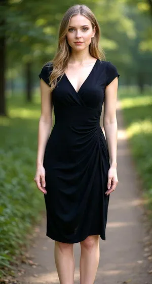 Ralph Lauren Gathered Black Jersey Sheath Dress Size 6 thumbnail 1
