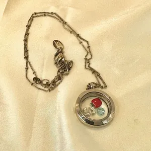 Origami Owl silver tone apple S locket necklace thumbnail 6