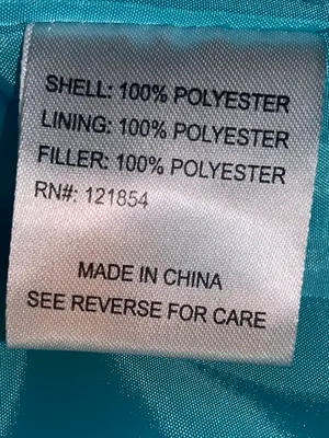 Totes Quilted Hooded Puffer Jacket Coat Women’s Size Large Aqua Navy Pockets EUC thumbnail 12