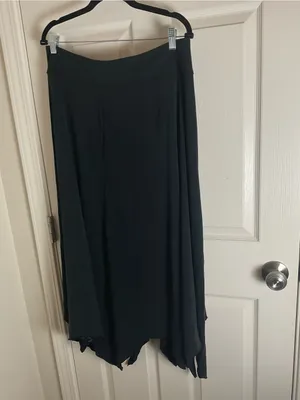 Free People Black Asymmetrical Handkerchief Hem Maxi Skirt Size 14 thumbnail 9