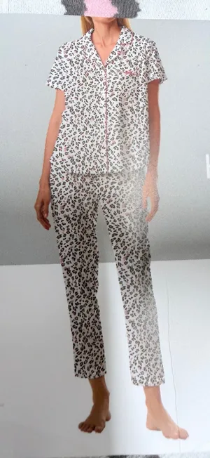 NWT Karen Neuburger Women’s 2-Piece Pajama Set Bundle – Size Large (Leopard & Pi thumbnail 1