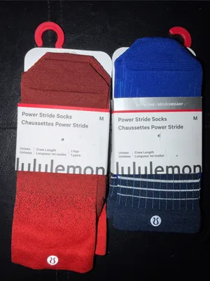 NEW lululemon Power Stride Crew Socks Bundle medium unisex crew socks thumbnail 1