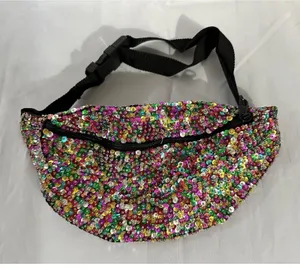 New Rainbow Sequin Festival Rave Adjustable Fanny Pack Bag Purse Pride thumbnail 1