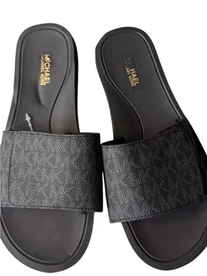 Michael Kors Logo Print Slide Sandals Size 7 New Without Tag thumbnail 1