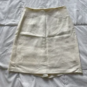 Vintage Mini‎ Skirt Ivory Womens 8 Linen Blend Quiet Luxury Made USA Minimalist thumbnail 1