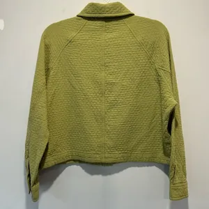 NWOT Madewell Quilted Crop Shirt-Jacket Shacket Button Down Green‎ NJ607 Medium thumbnail 6