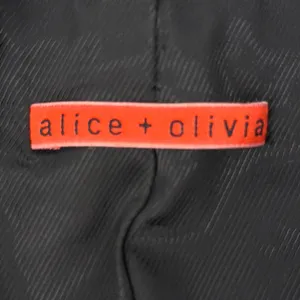 Alice + Olivia Black Lambskin Leather Asymmetric Drape Collar Moto Jacket Fits S thumbnail 9