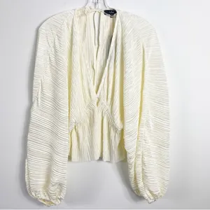 Lulu's Cream Pleated Blouse thumbnail 6