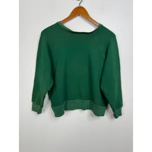 Reformation‎ Jeans Green Raglan Crewneck Sweatshirt Large Sustainable Pullover thumbnail 2